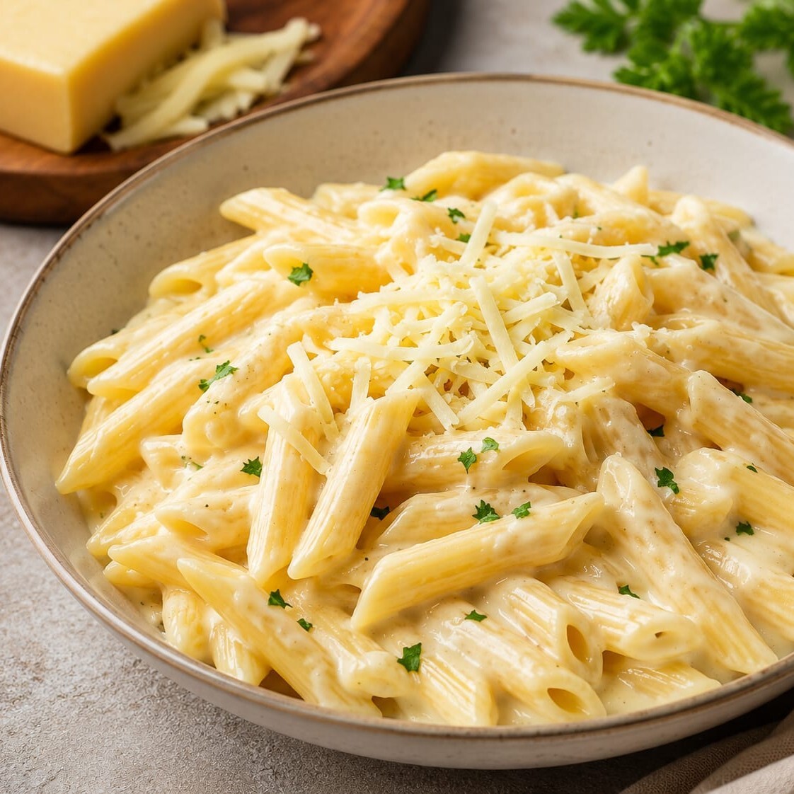 Kaşar Peynirli Kremalı Penne Makarna