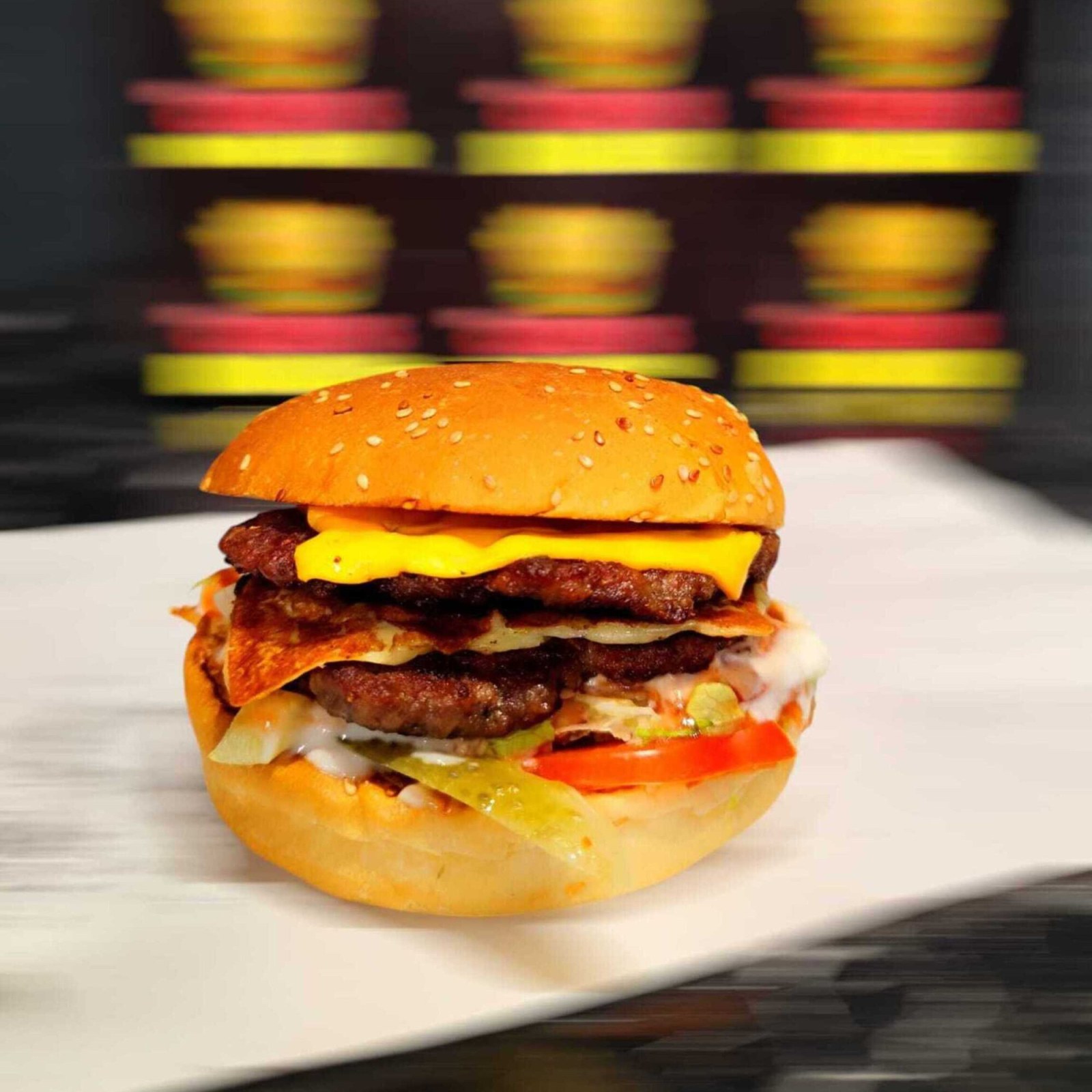 Double Cheeseburger +Tırtıklı Patates