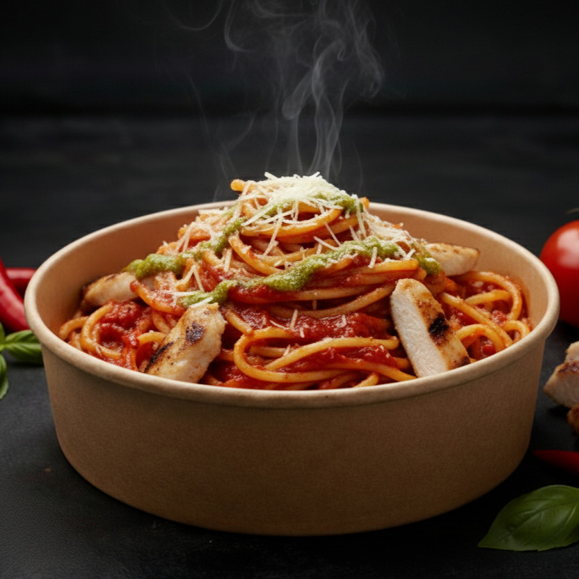 Küçük Çanak'ta Fuoco Messicano Spaghetti (Çanak'ta Meksika Ateşi)