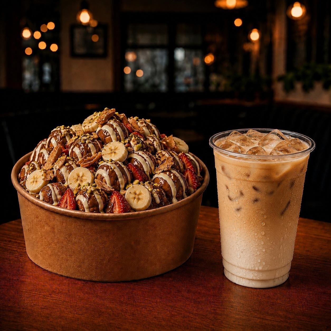 Kova Profiterol + Ice Latte