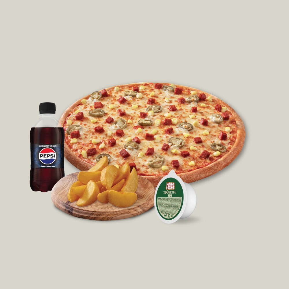 Küçük Boy Pizza + Yan Ürün + Pepsi Zero Sugar ( 330 ml.)