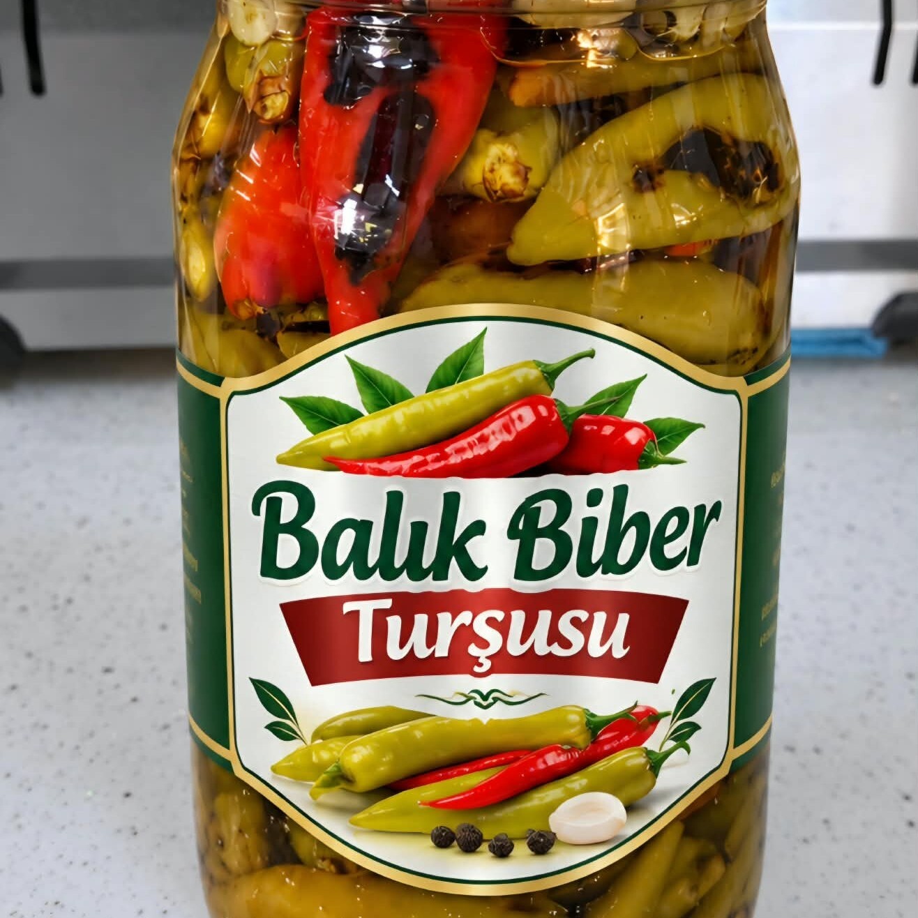 Balık Biber Turşusu 1 kg cam kavanozda