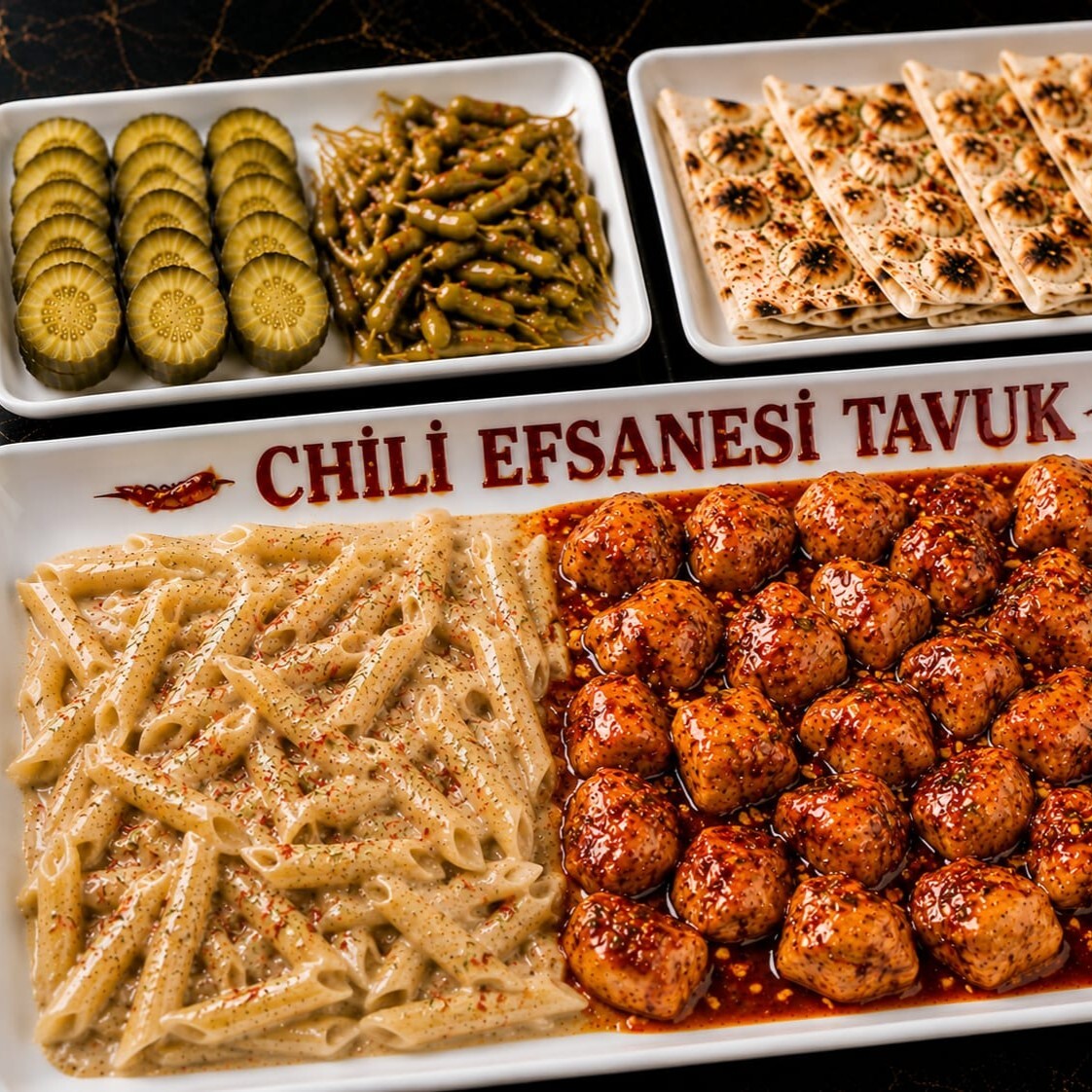 Chili Efsanesi Soslu Tavuk &Kremalı Penne Makarna