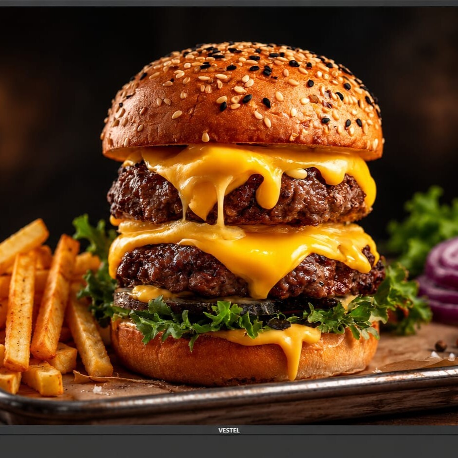 Number One Double Burger (İçecek + Patates)