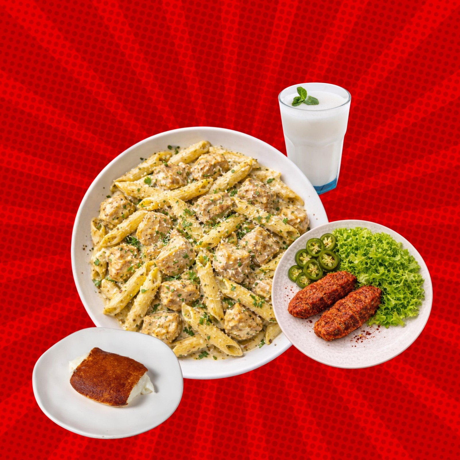 Kremalım Tavuklu + Tatlı + İçecek