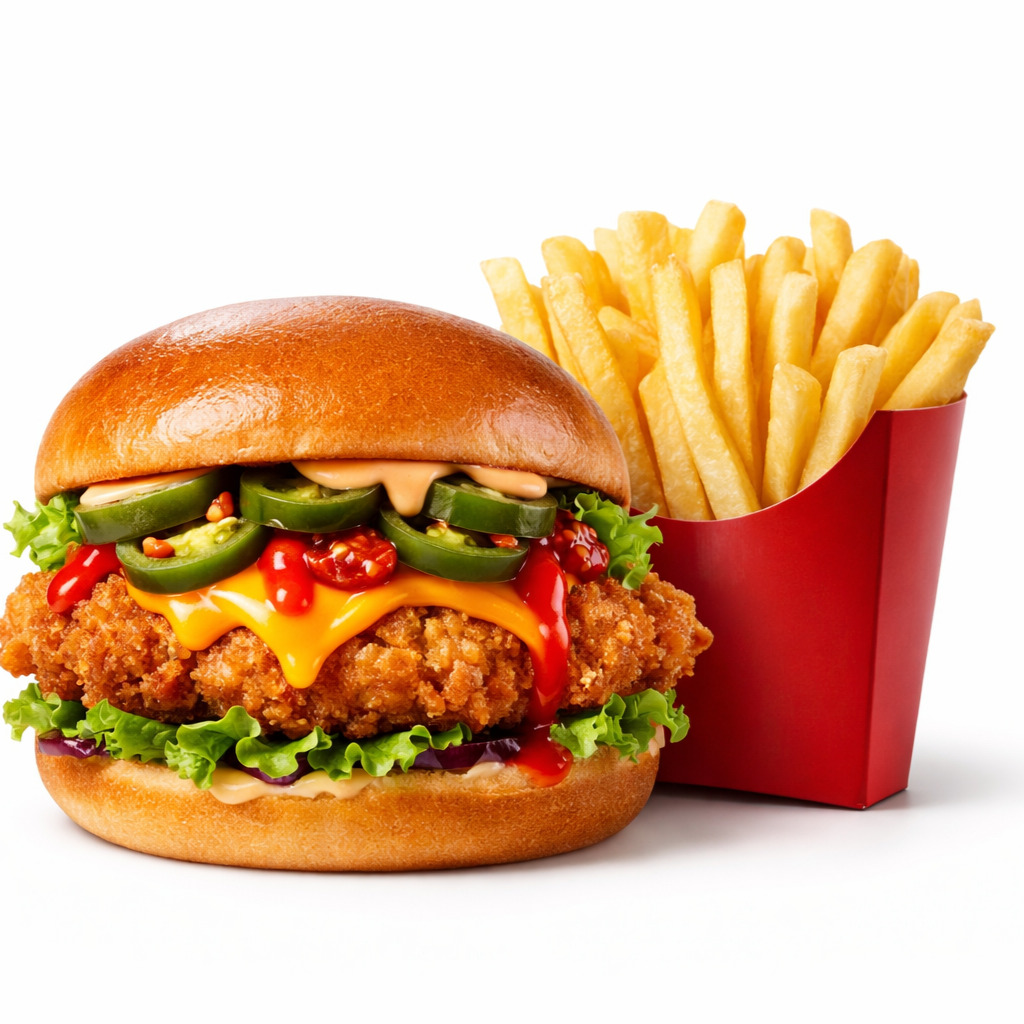 Acılı Tavuk Burger