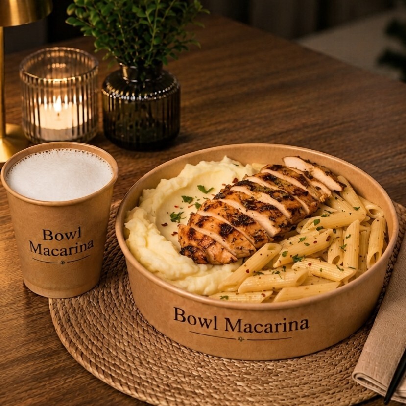 XXL Bowl Penne Makarna & Izgara Tavuk (Püreli) + Ayran