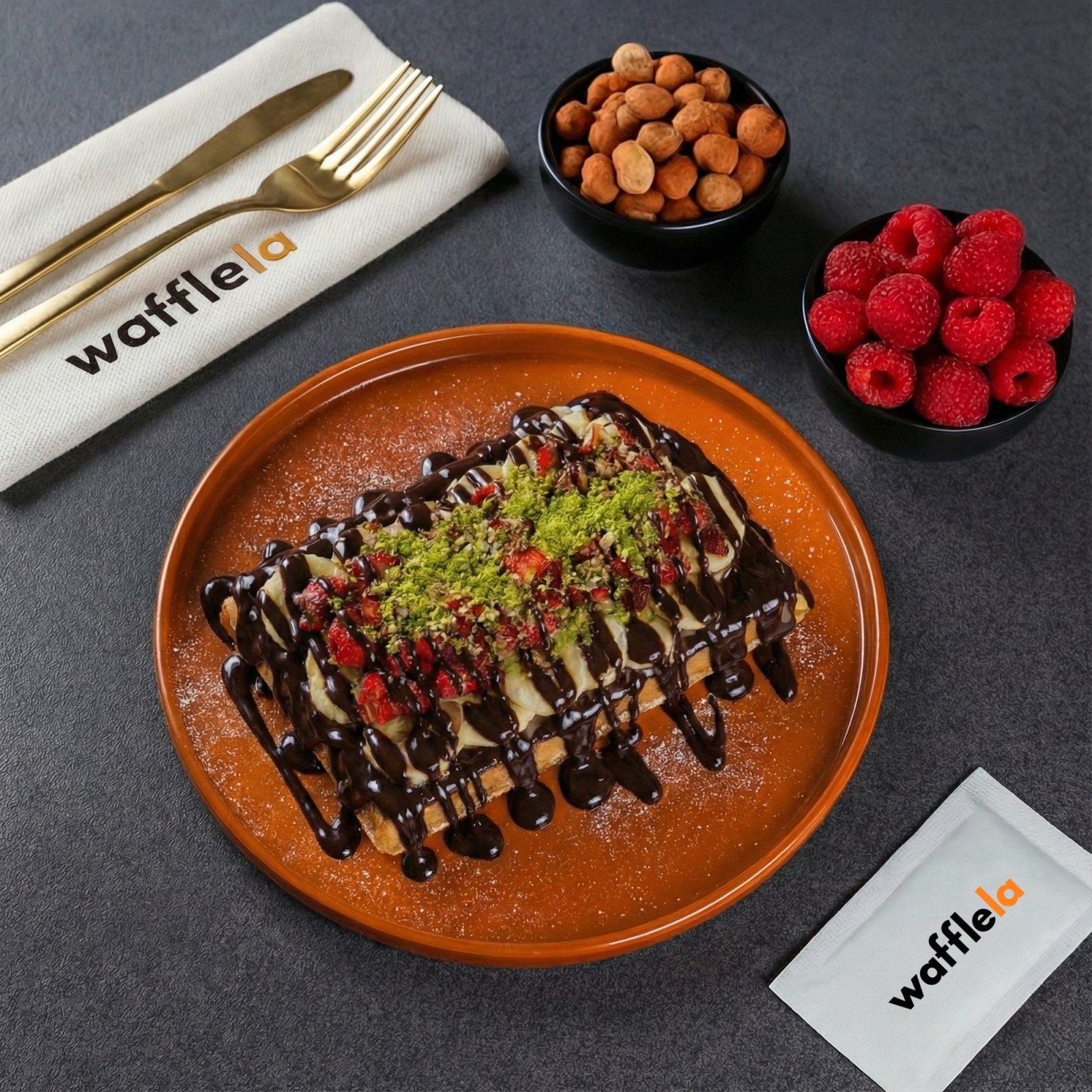 Bitter Çikolatalı Waffle (Büyük Hamur)
