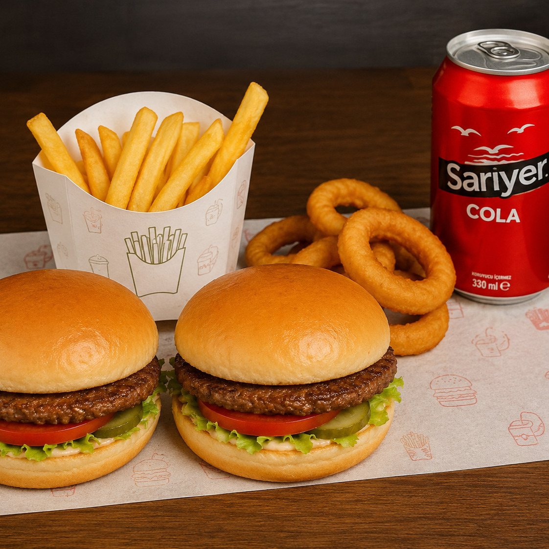 2'Li çedar peynirli dana Hamburger Menü ( Sarıyer )
