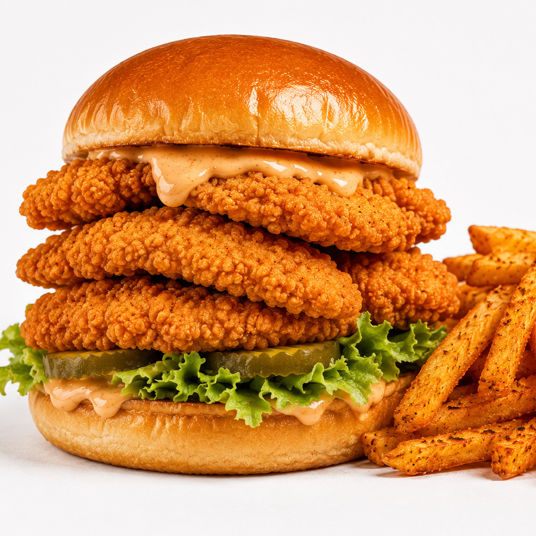 Live Double Burger (Çıtır Patates Kızartması)