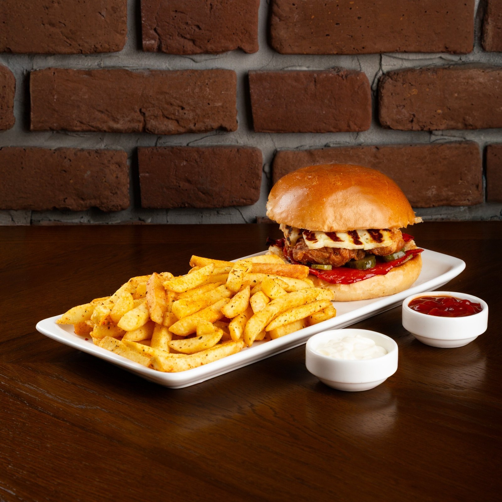Halloumi Dream Fried Chicken Burger