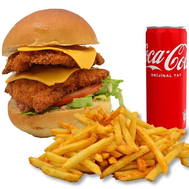 Mega Chicken Burger Menü (200 gr.)