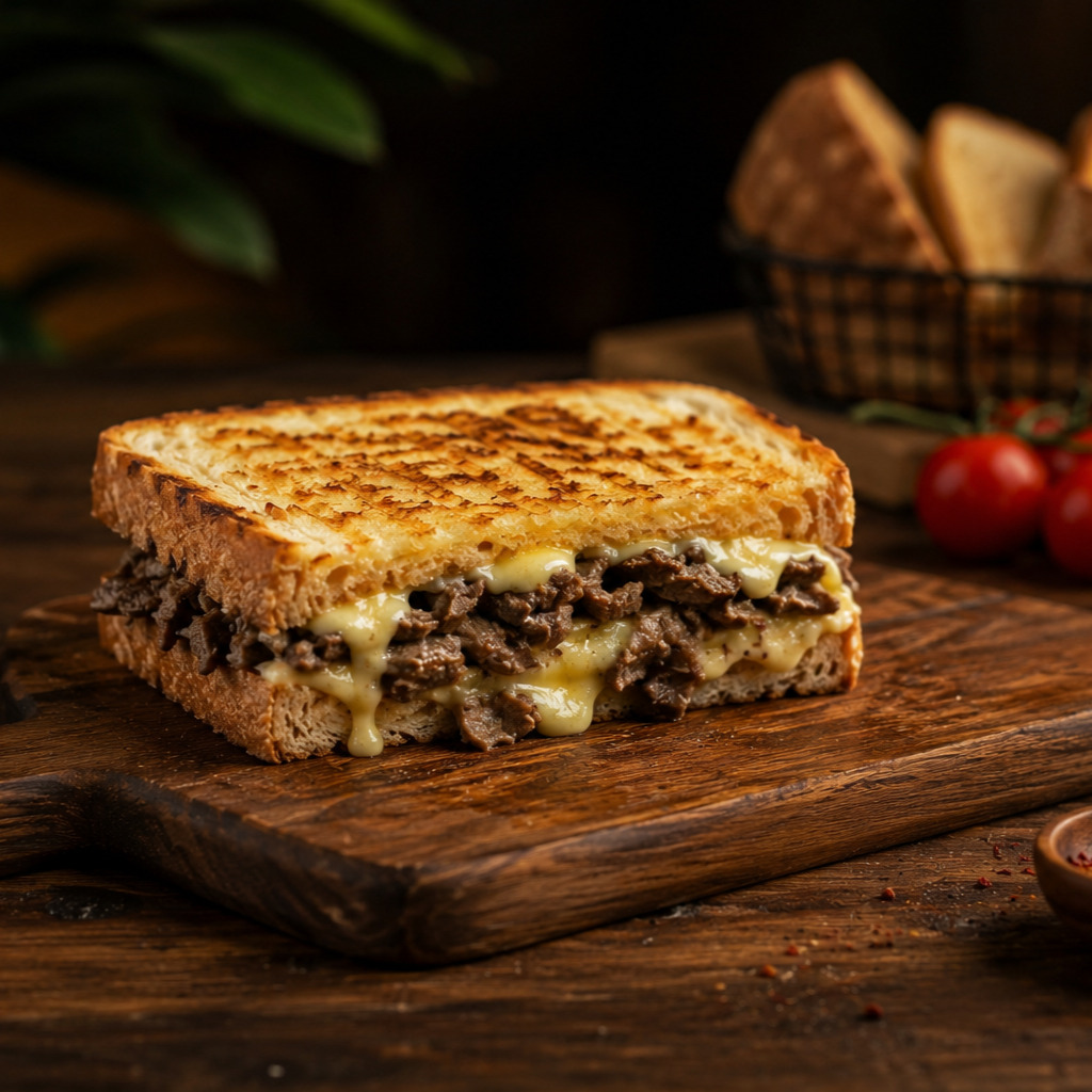 Kavurmalı Kaşarlı Tost