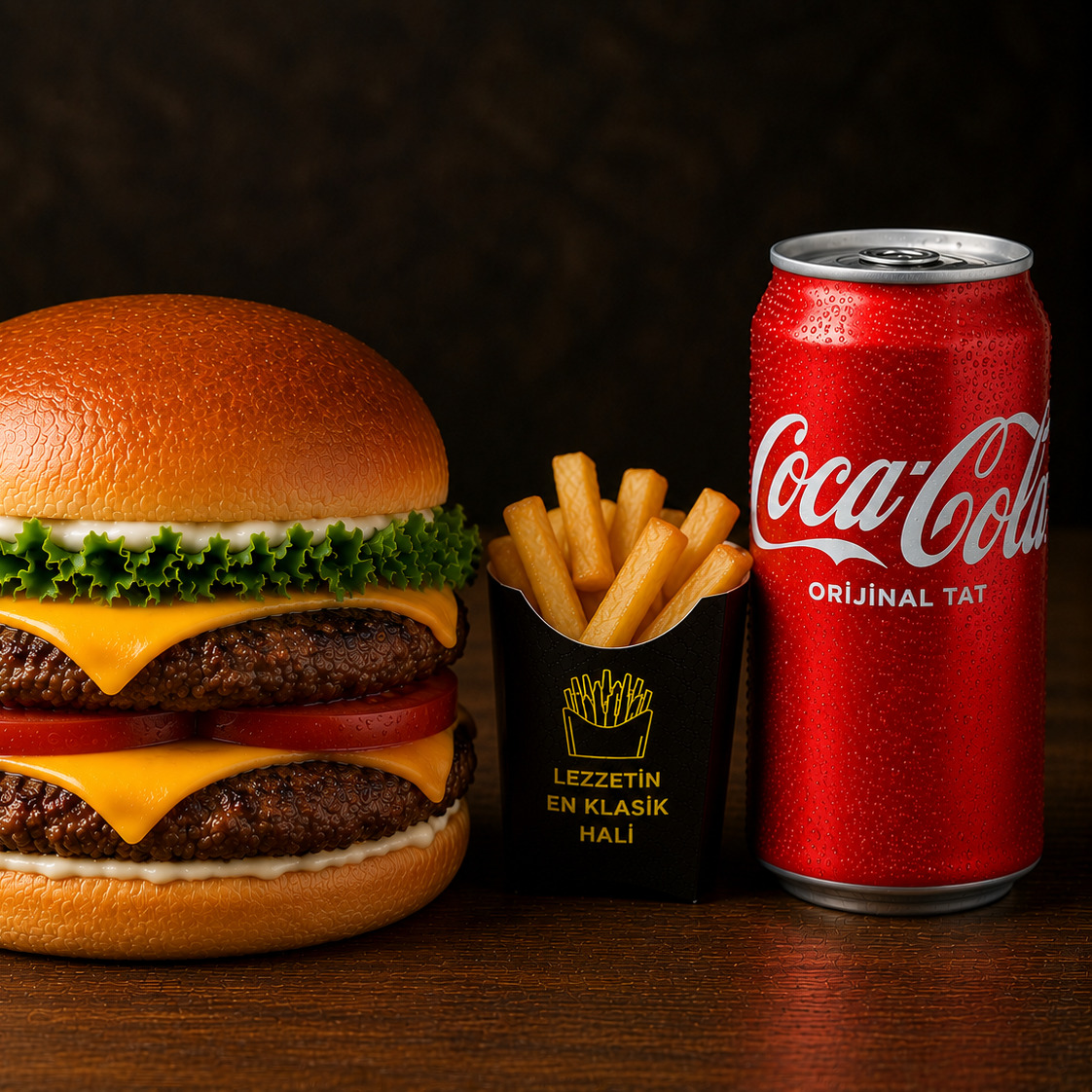 Double Cheeseburger Menü+Coca Cola 330 ml