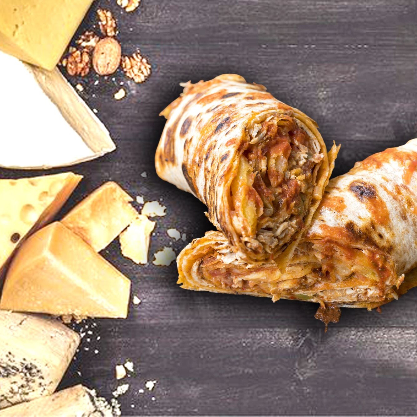 Cheddarlı Kaşarlı Tavuk Döner Dürüm
