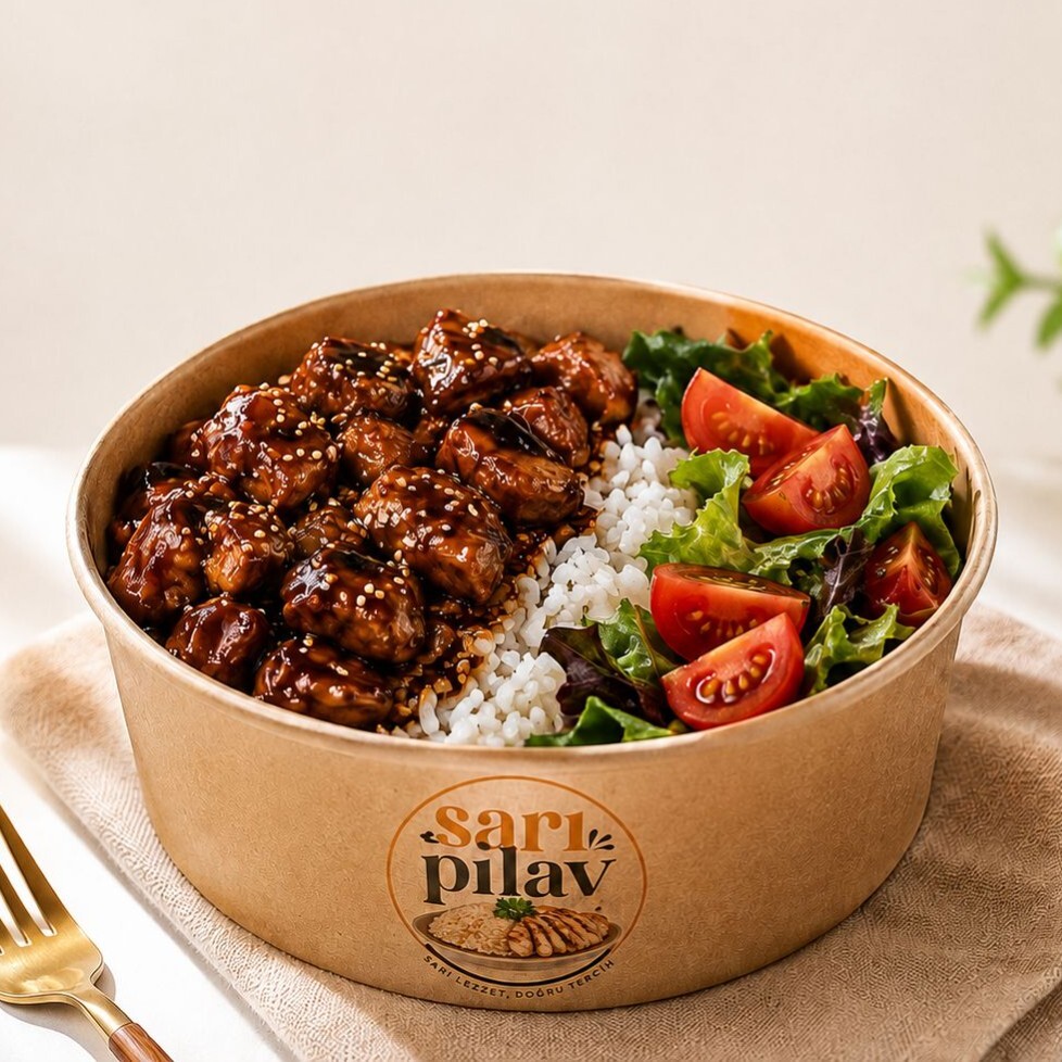 Barbekü Soslu Tavuklu Pilav Kasesi