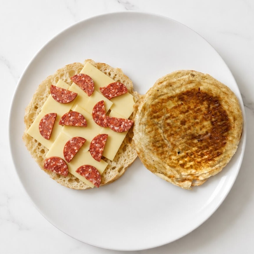Bazlama Tost (Kaşarlı Sucuklu)