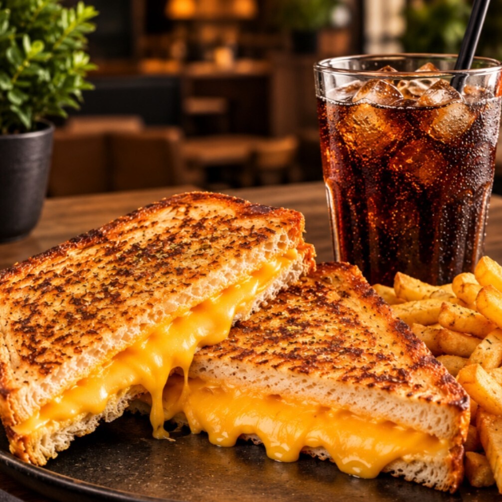 Cheddarlı Tost + Patates + İçecek Seçimi