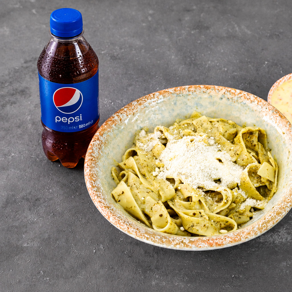 Pepsi'li Pesto Fettuccine Menü