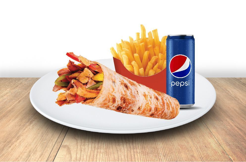 Zurna Tavuk Dürüm (130 gr.) patates kutu pepsi