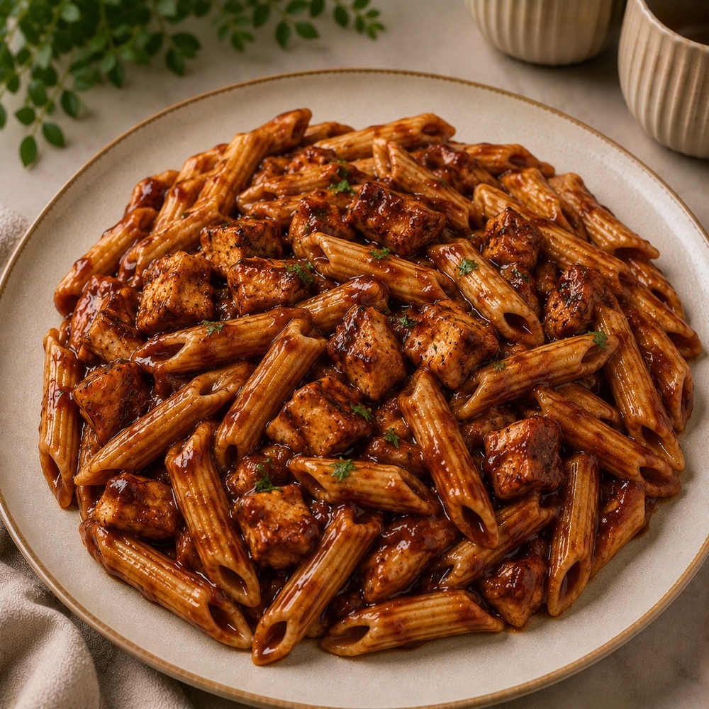 Barbekü Soslu Tavuklu Makarna