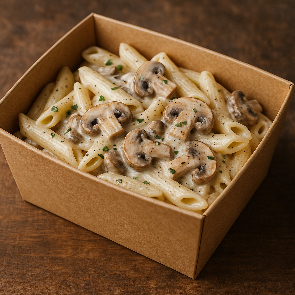 Kremalı Mantarlı Tavuklu Penne Makarna