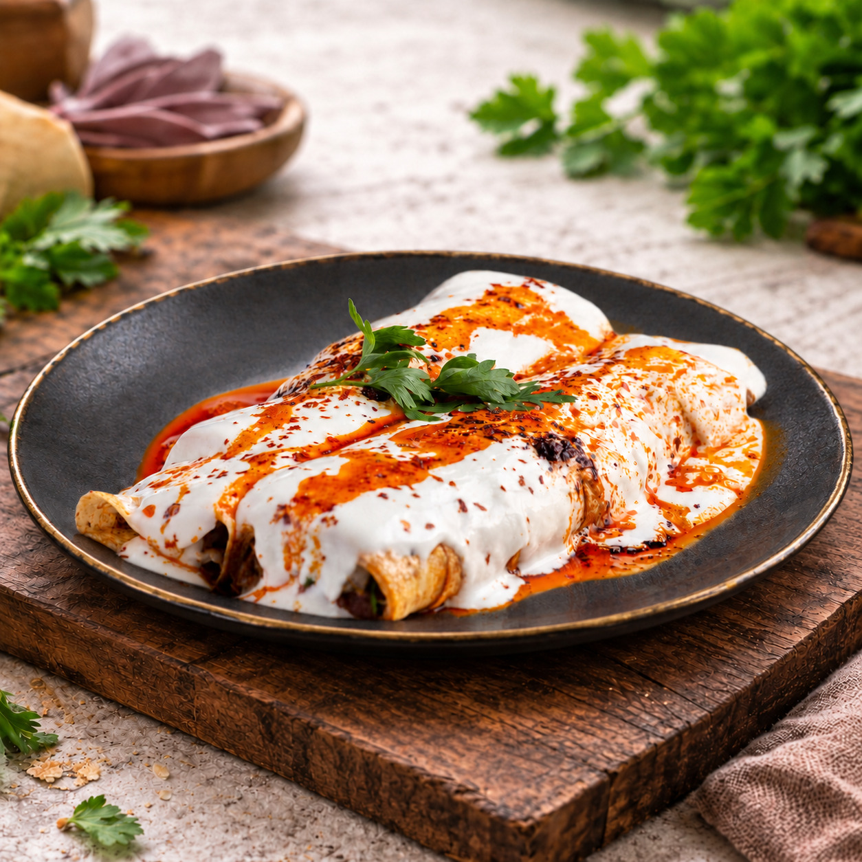 Yoğurtlu Et Tantuni (Dürüm)