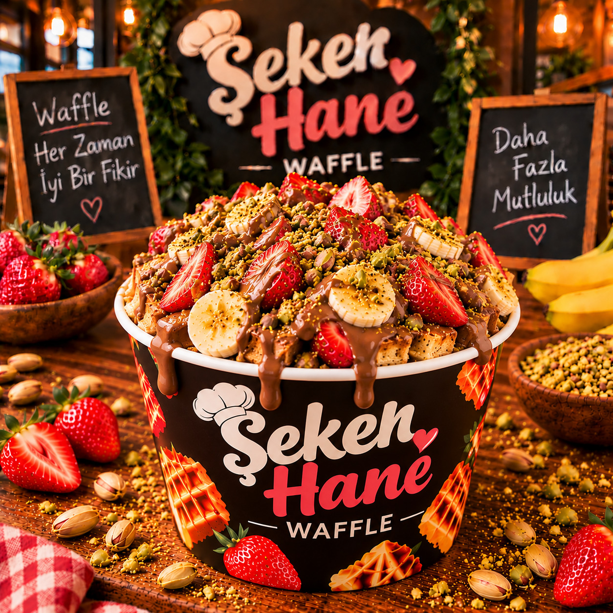 Kova Waffle Fıstıklı Keyif