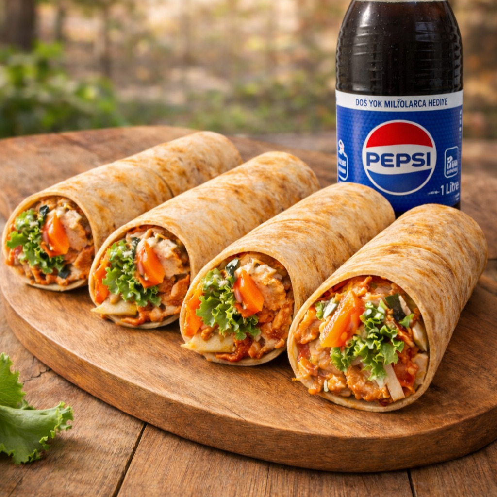 4'lü Soslu Dürüm Menü Pepsili