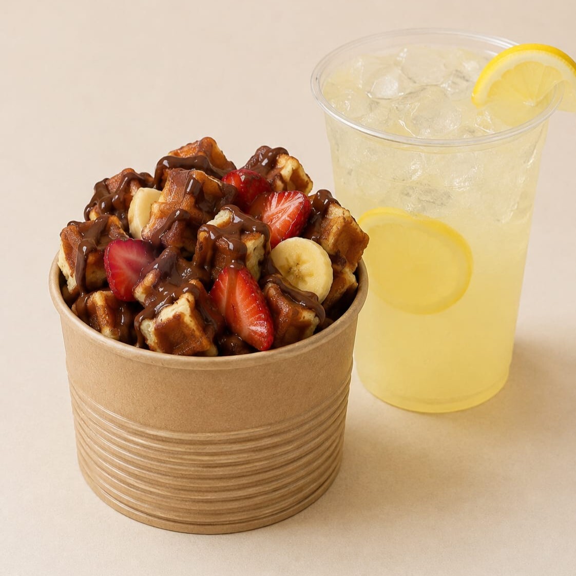 Kova Waffle + Açık Limonata