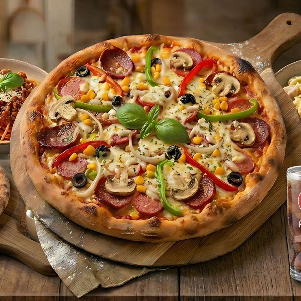 El Yapımı Napoliten Karışık Pizza (Büyük Boy)