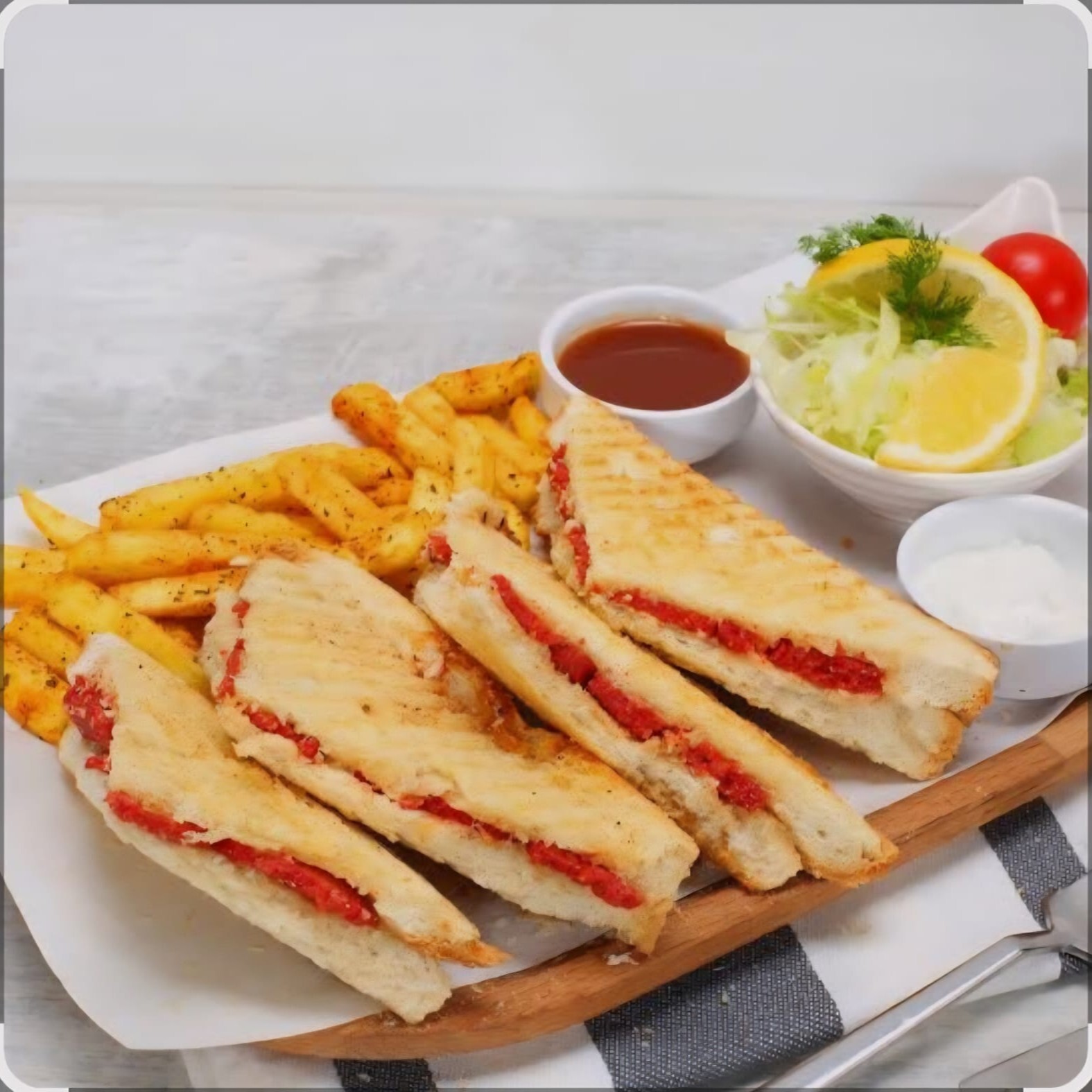 Sucuklu Tost & Patates Kızartması & Ayran