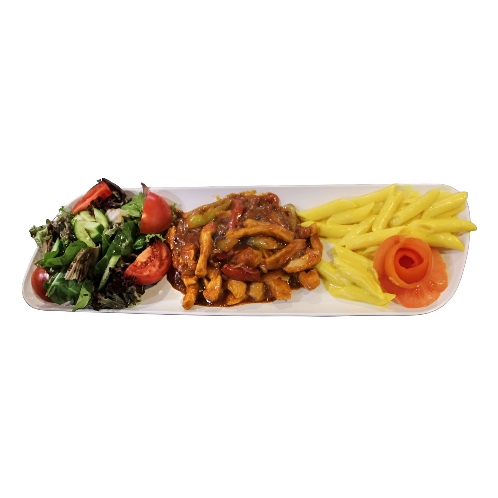 Meksika Soslu Tavuk, Makarna, Salata