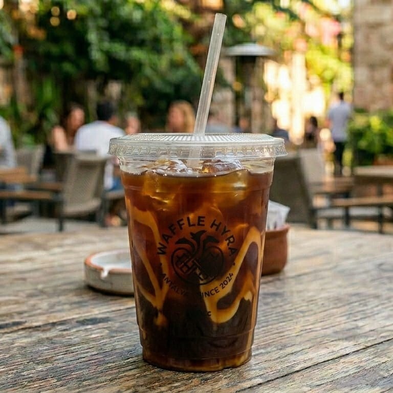 Iced Black Coffee With Caramel