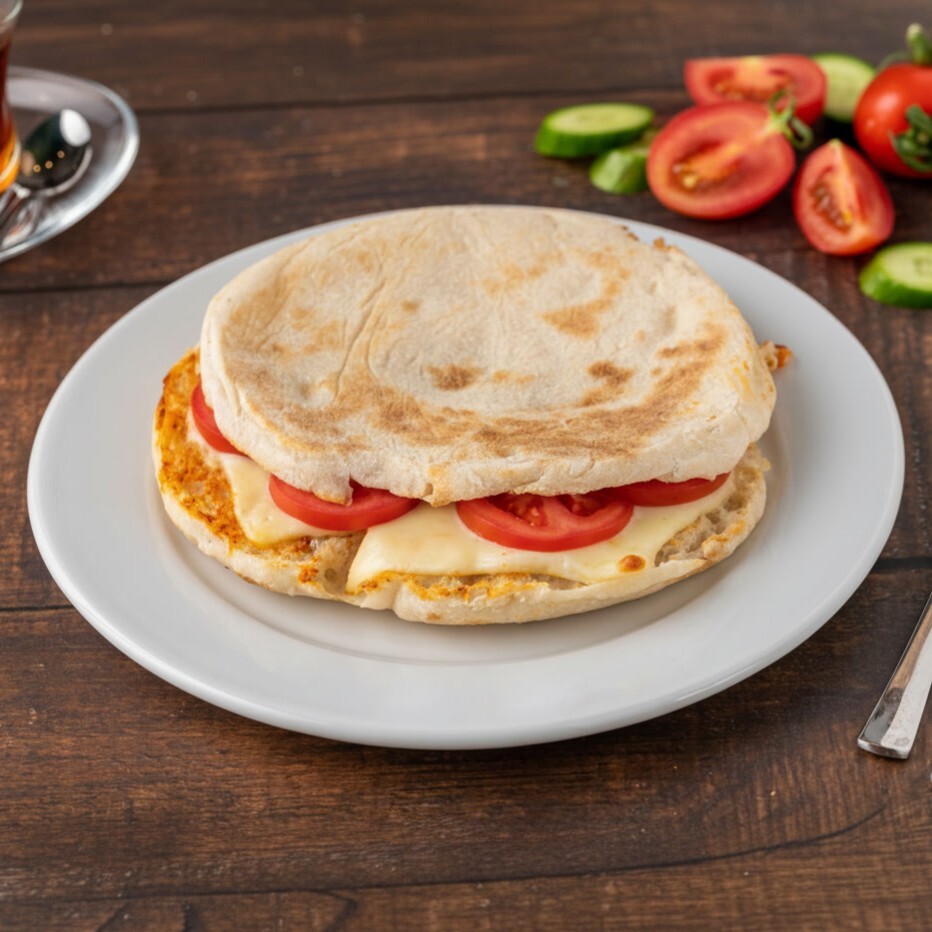 Domatesli Kaşarlı Bazlama Tost