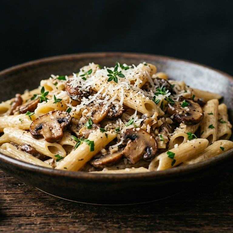 Kremalı Mantarlı Penne