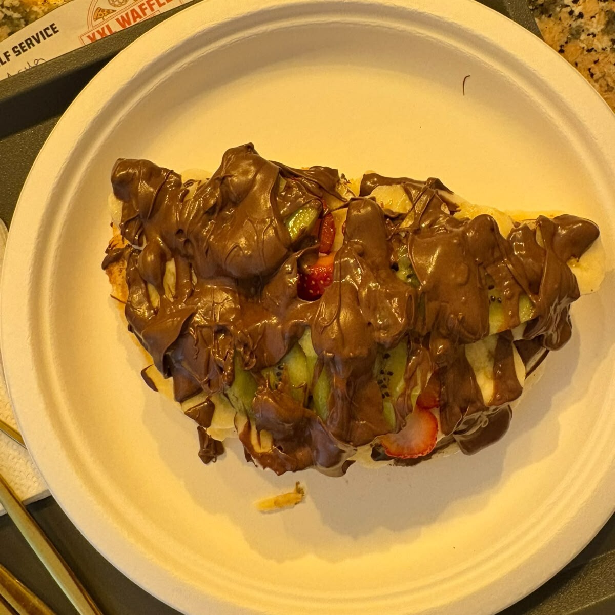 Glutensiz Waffle Kivili (1 Kişilik) Glutenfree Waffle