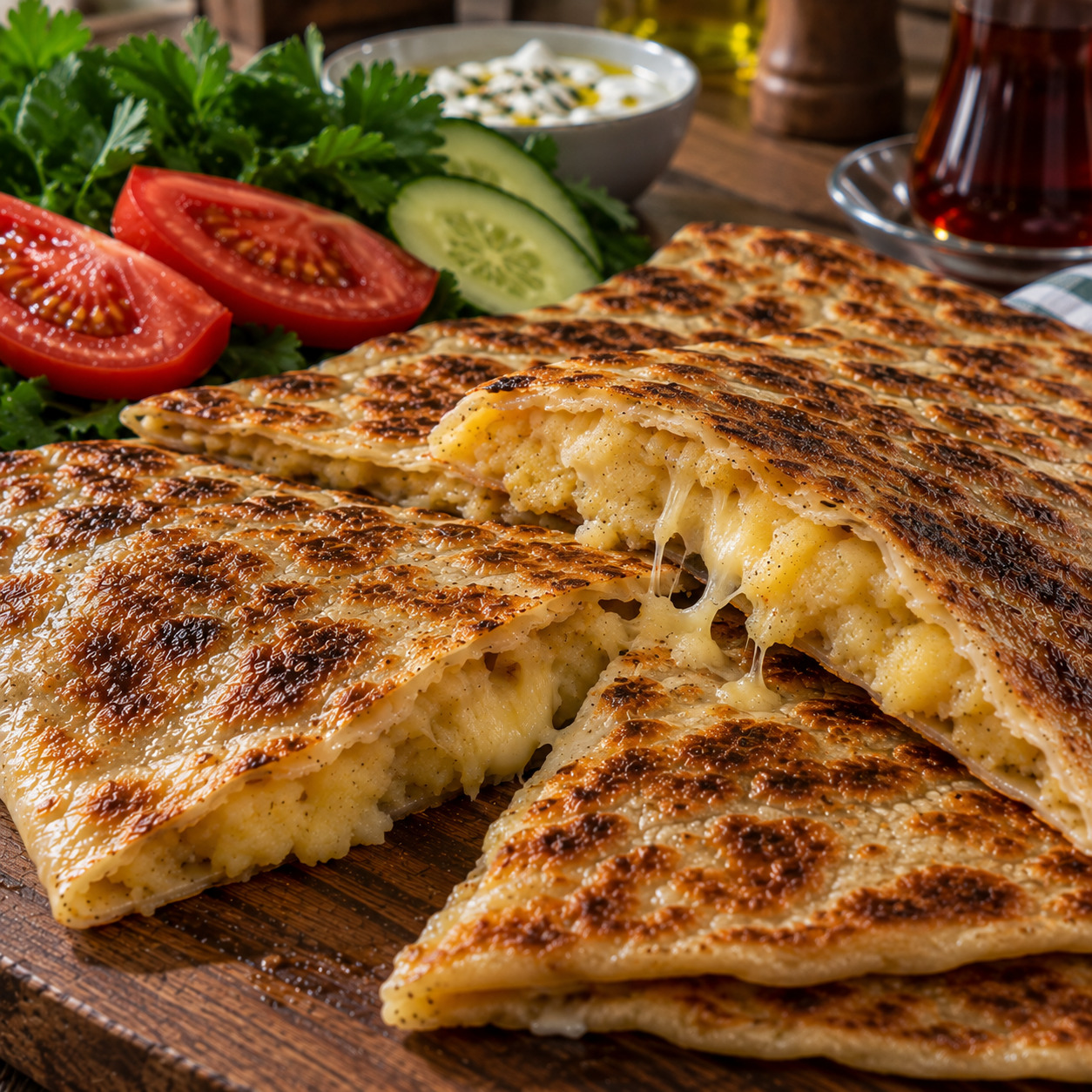 Patatesli Kaşarlı Gözleme + Ayran