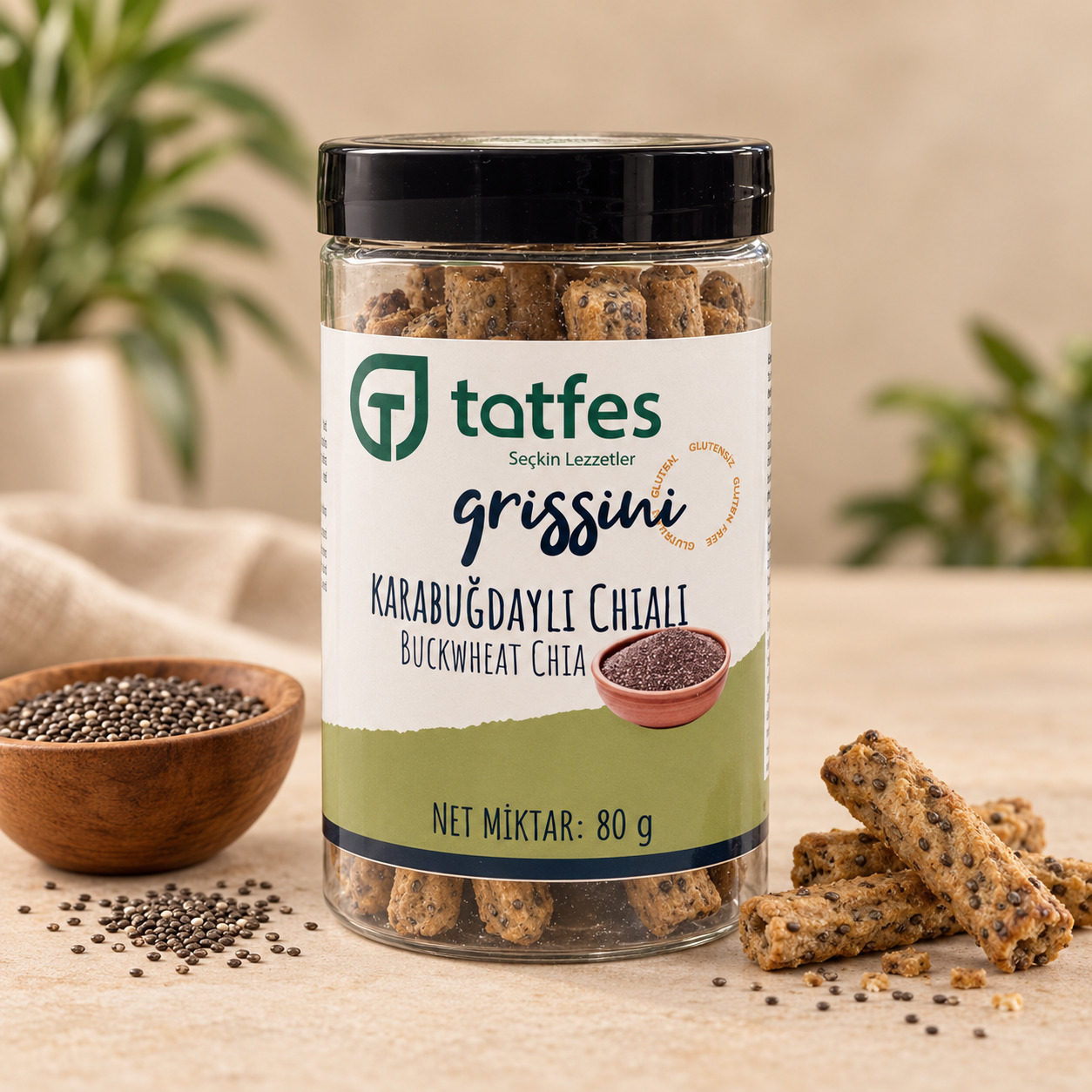 Tatfes Karabuğdaylı Chialı Grissini - 80 gr