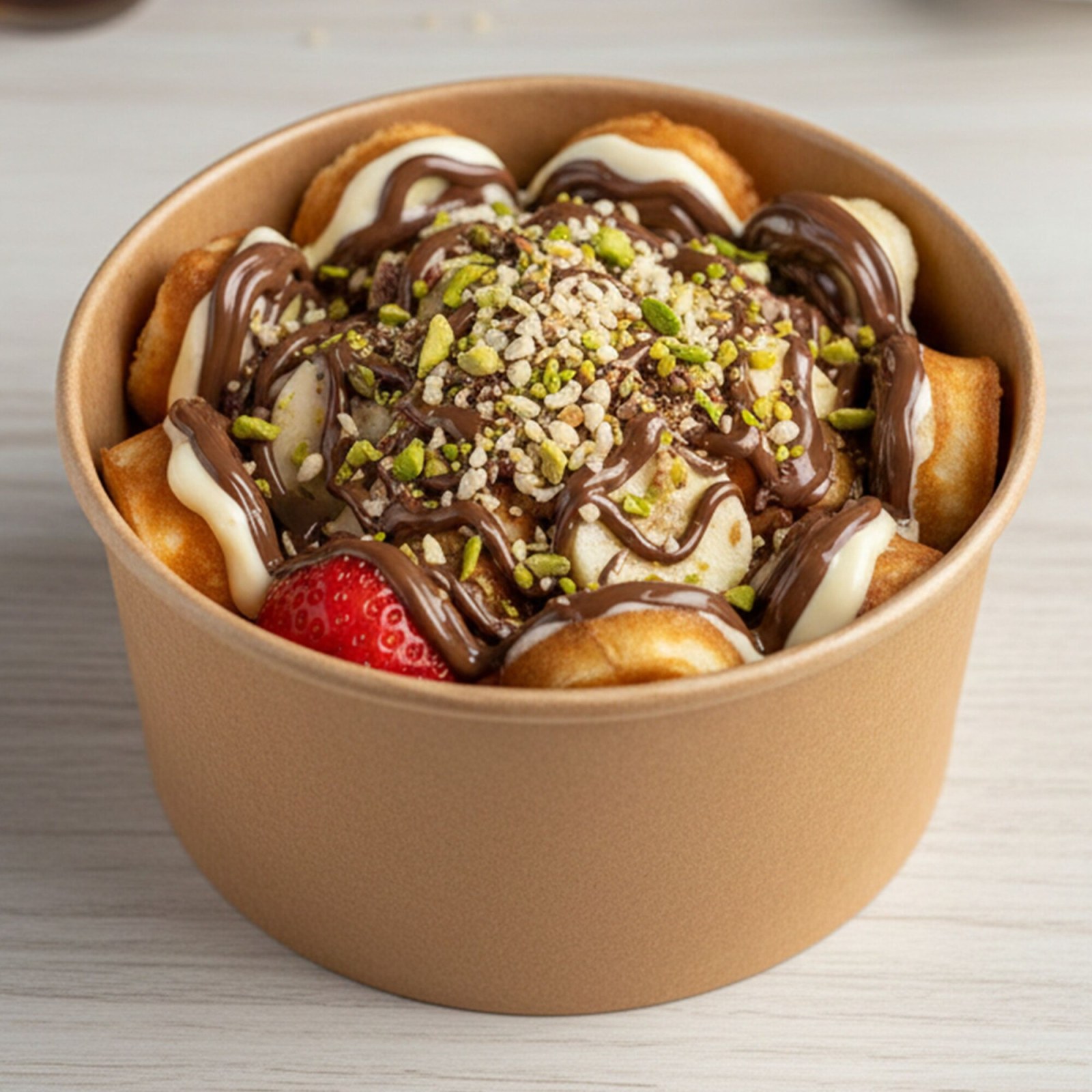 Karamel Soslu Kova Waffle