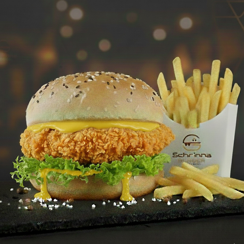 Çıtır Tavuk Burger & Patates Kızartması