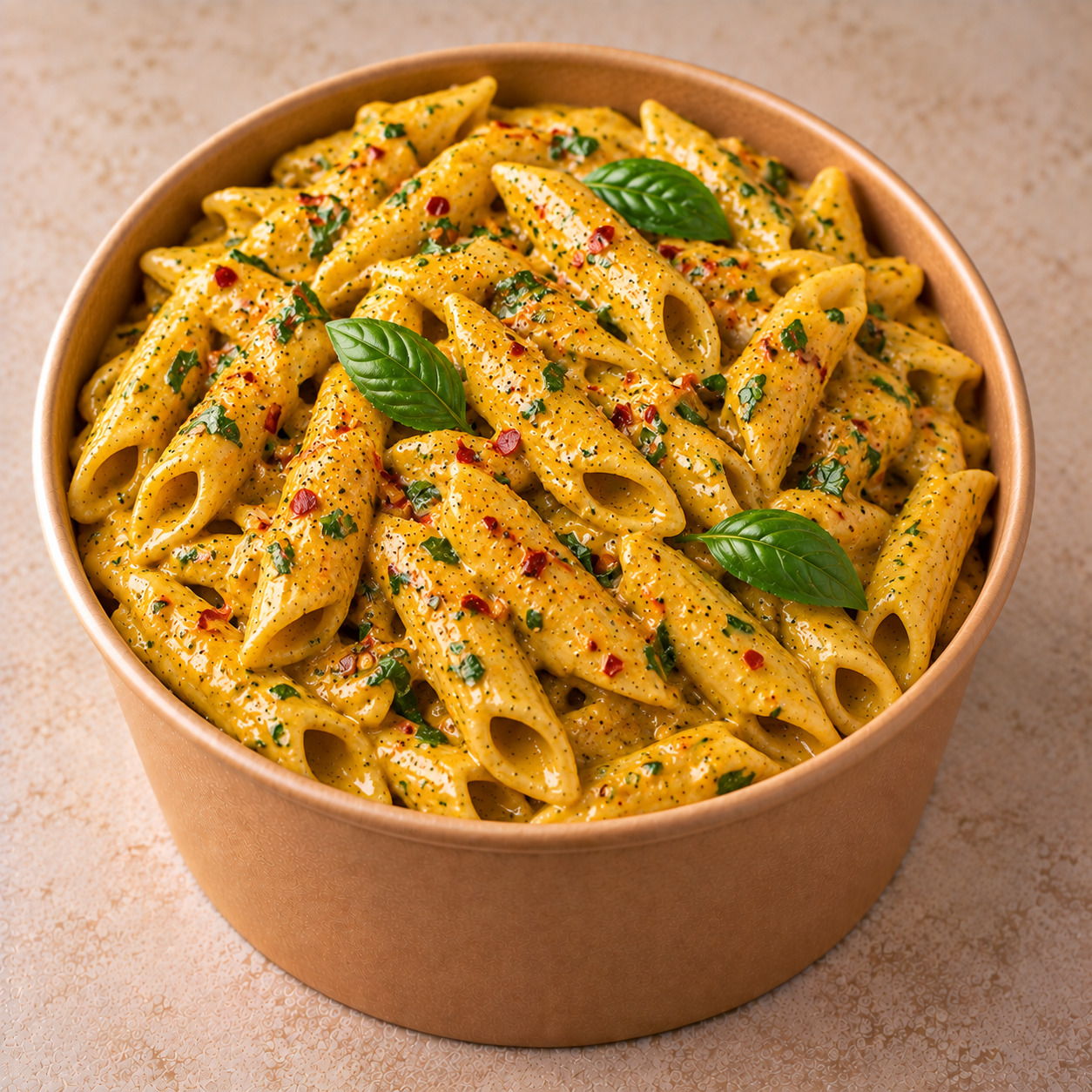 Acılı Köri Soslu Penne