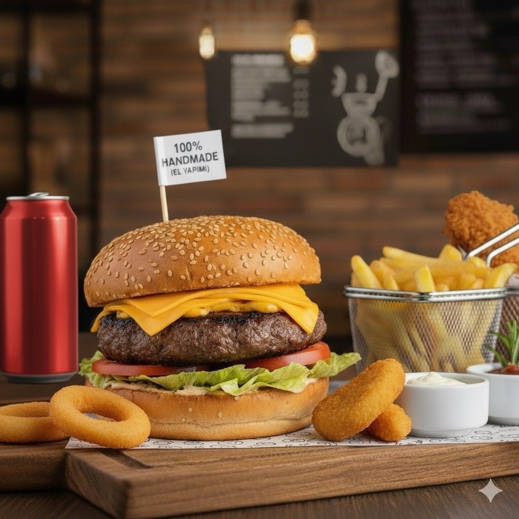Cheeseburger (100 gr.) Menü