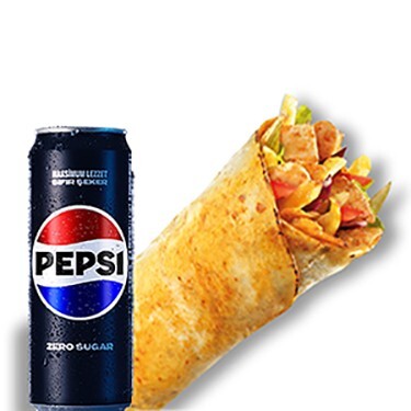 Donas Tavuk Döner Dürüm (90 gr. ) + Kutu İçecek (33 cl.)