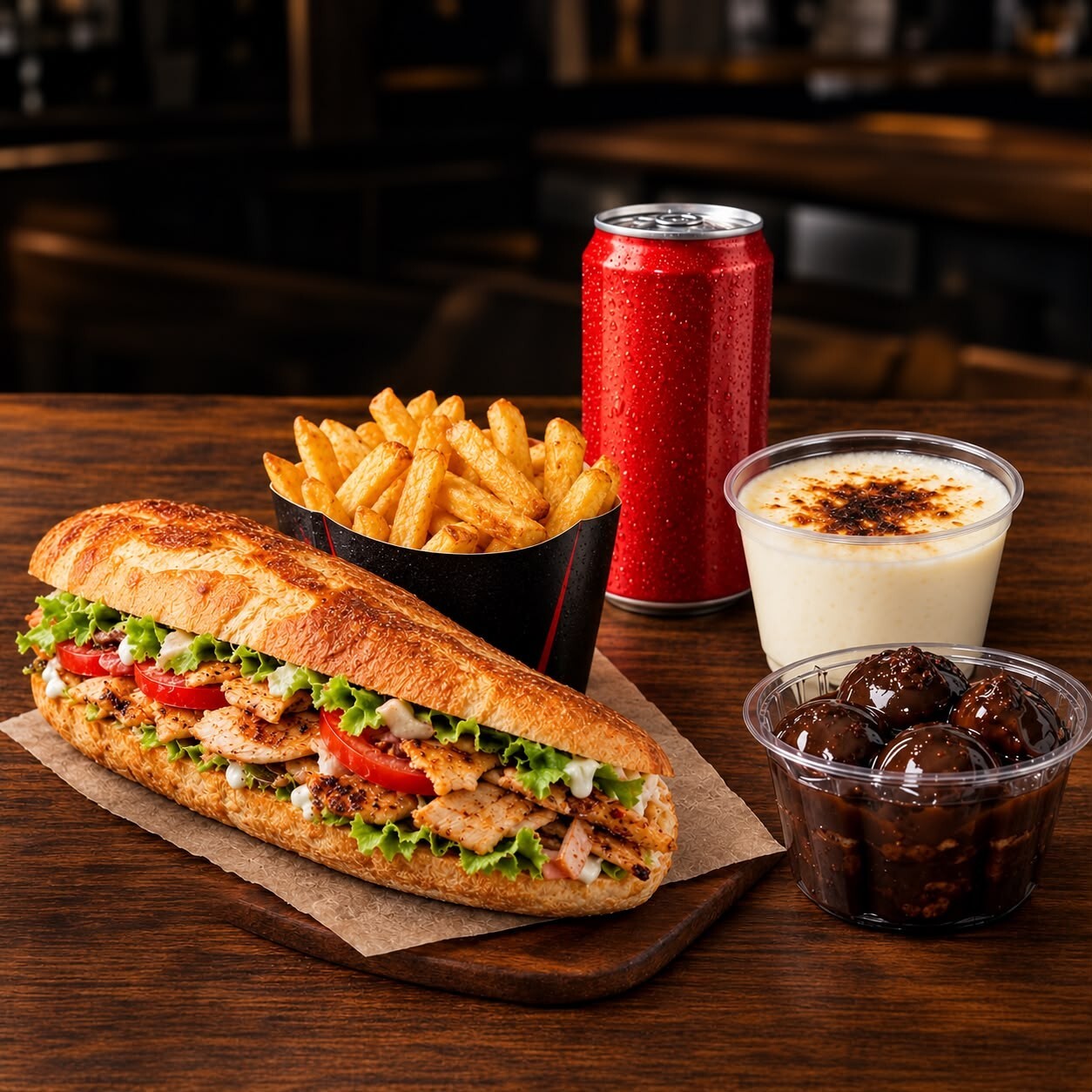 Tam Ekmek + İçecek + Patates + Tatlı