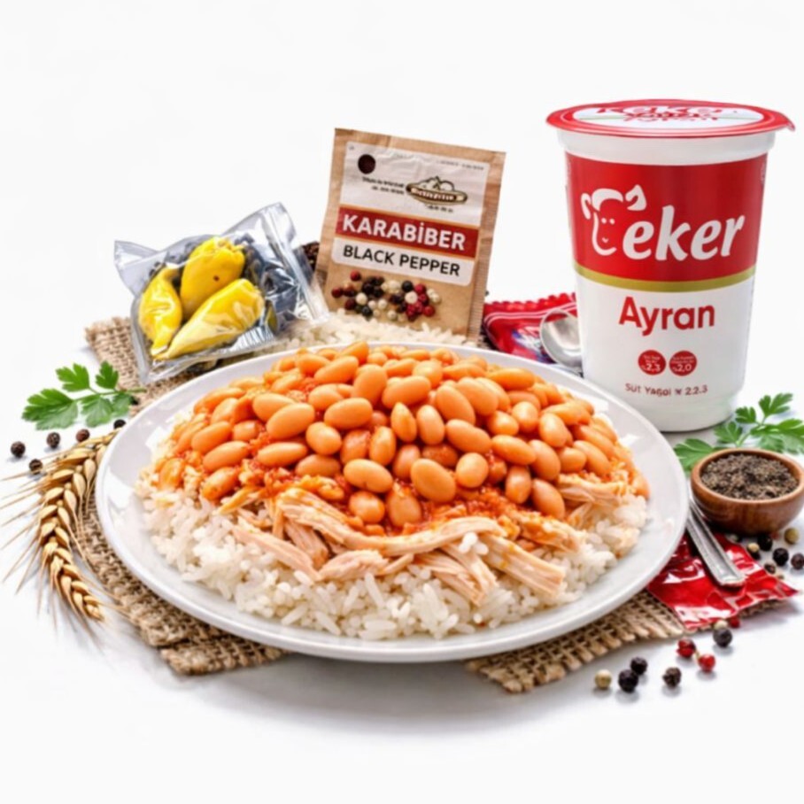 Tavuklu K.Fasulyeli Pilav [500 gr ]+ AYRAN