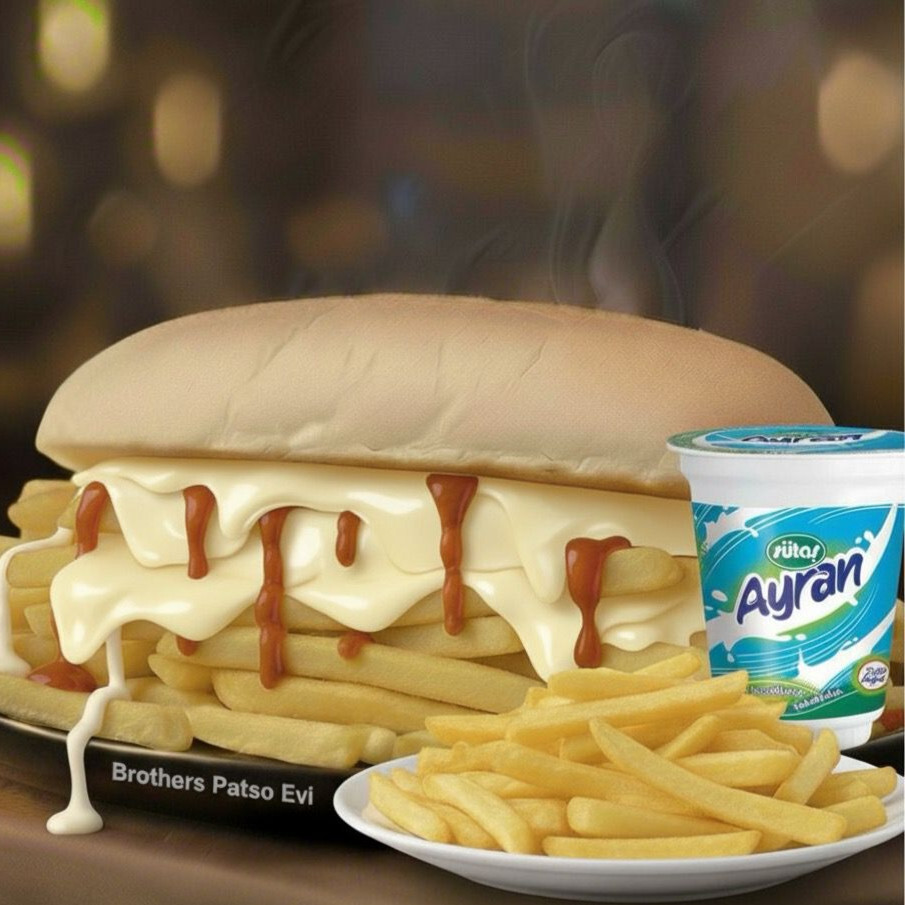 Kaşarlı Patso + Patates Kızartması + Büyük Ayran