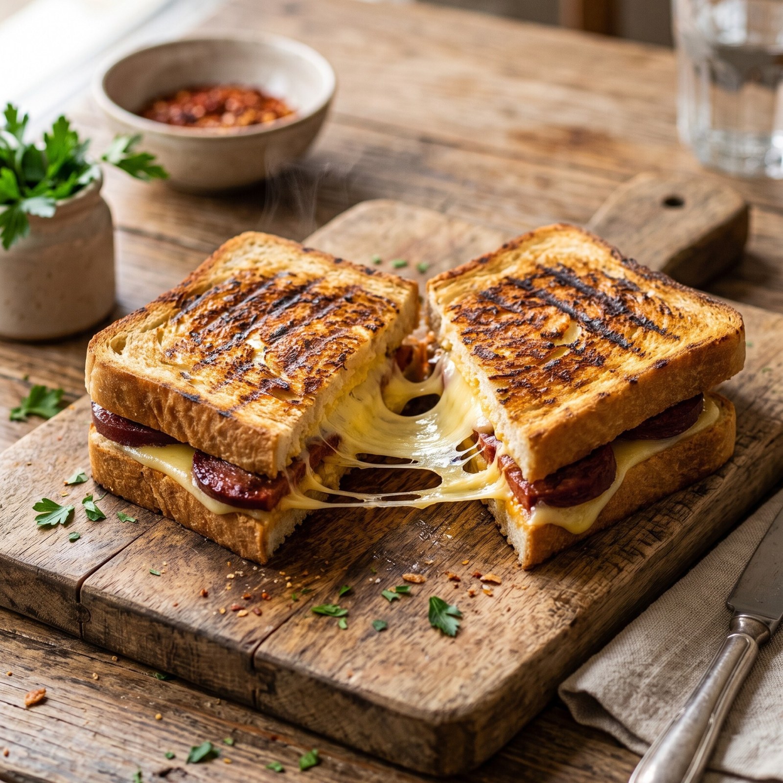 Sucuklu Kaşarlı Tost