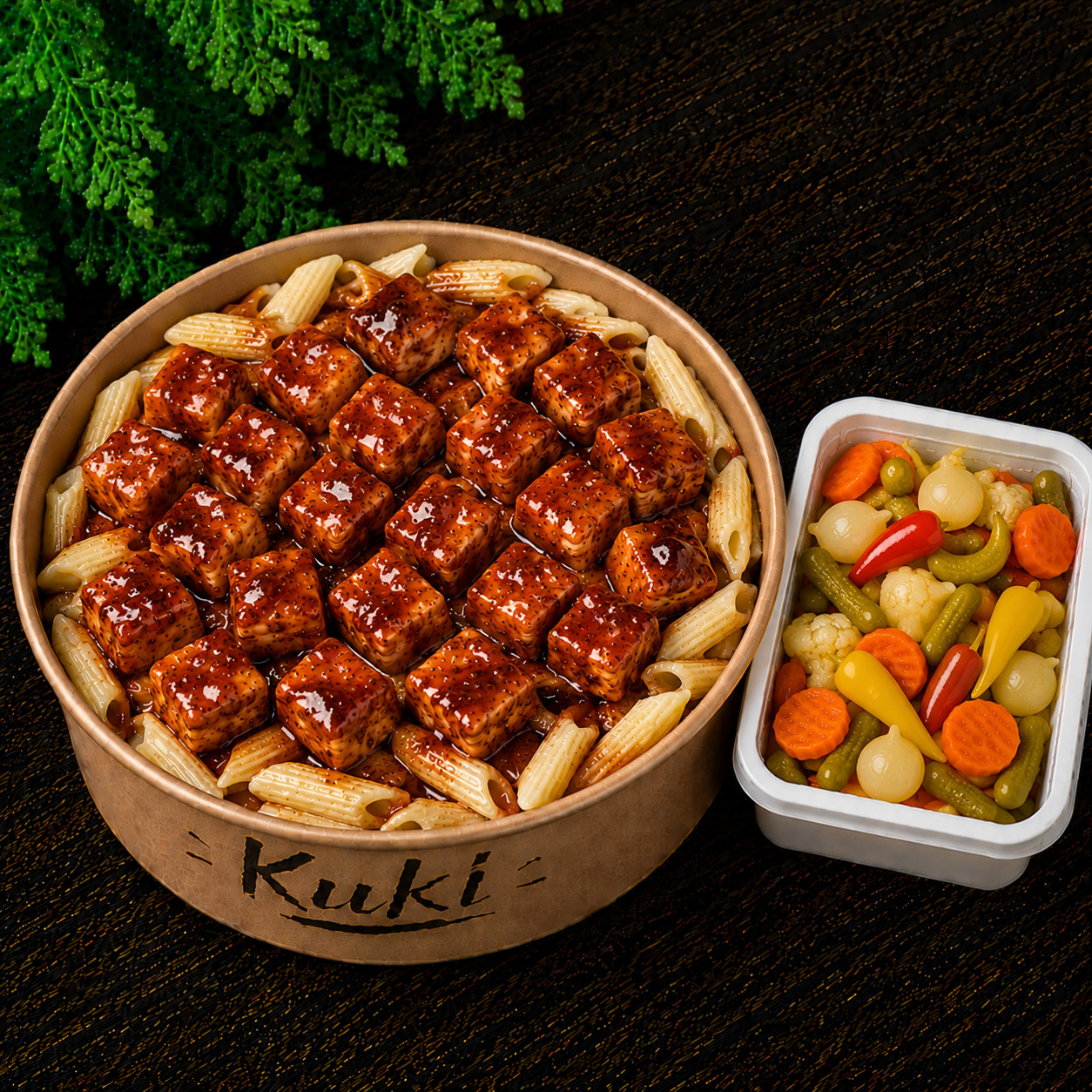 Kuki`nin Barbekü soslu Tavuk makarna toplam 500gr