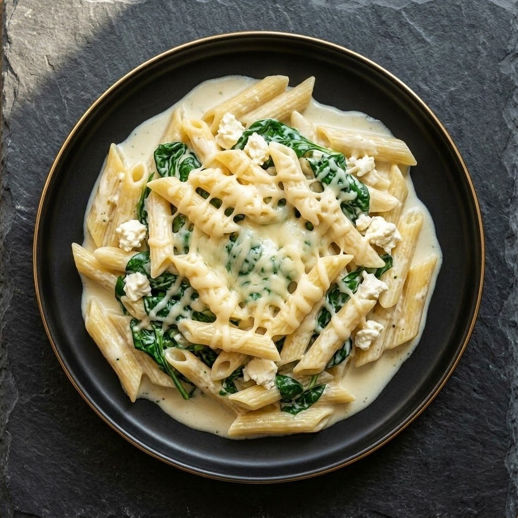 Ispanaklı Beyaz Peynirli Penne